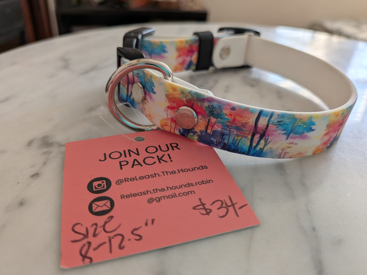 Pre-made Printed Biothane® 3/4th Collar - Watercolour Forest!