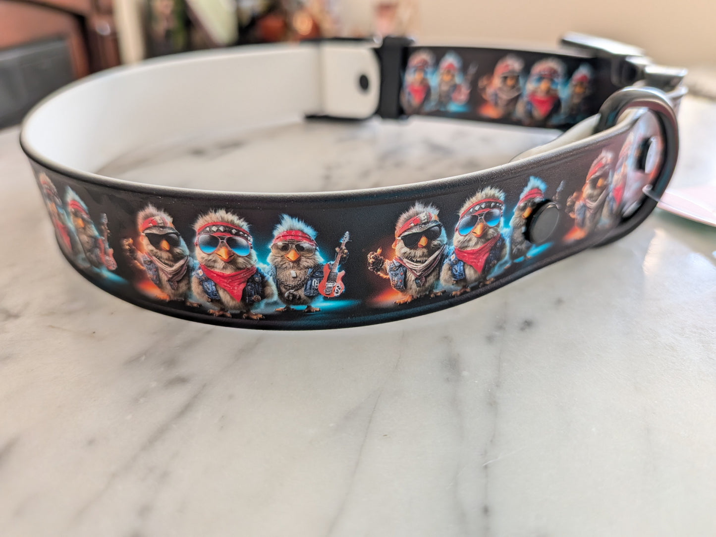 Pre-Made, Printed Biothane® 1" width - Rockin' Birds