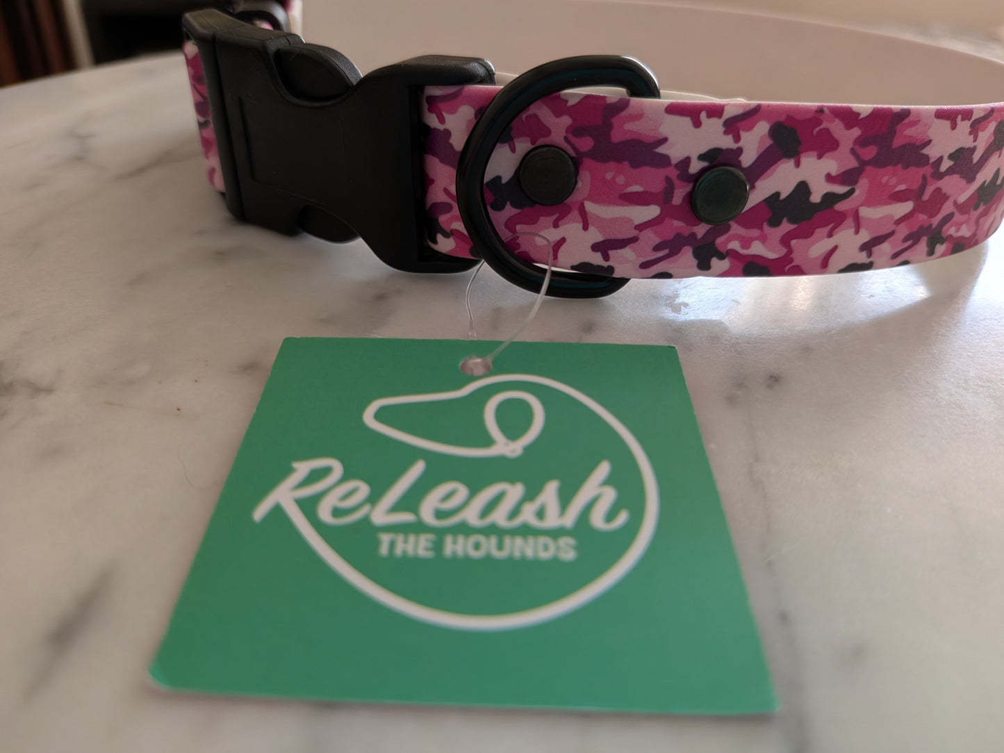 Pre-Made, Printed Biothane® 1" width - Pink Camo