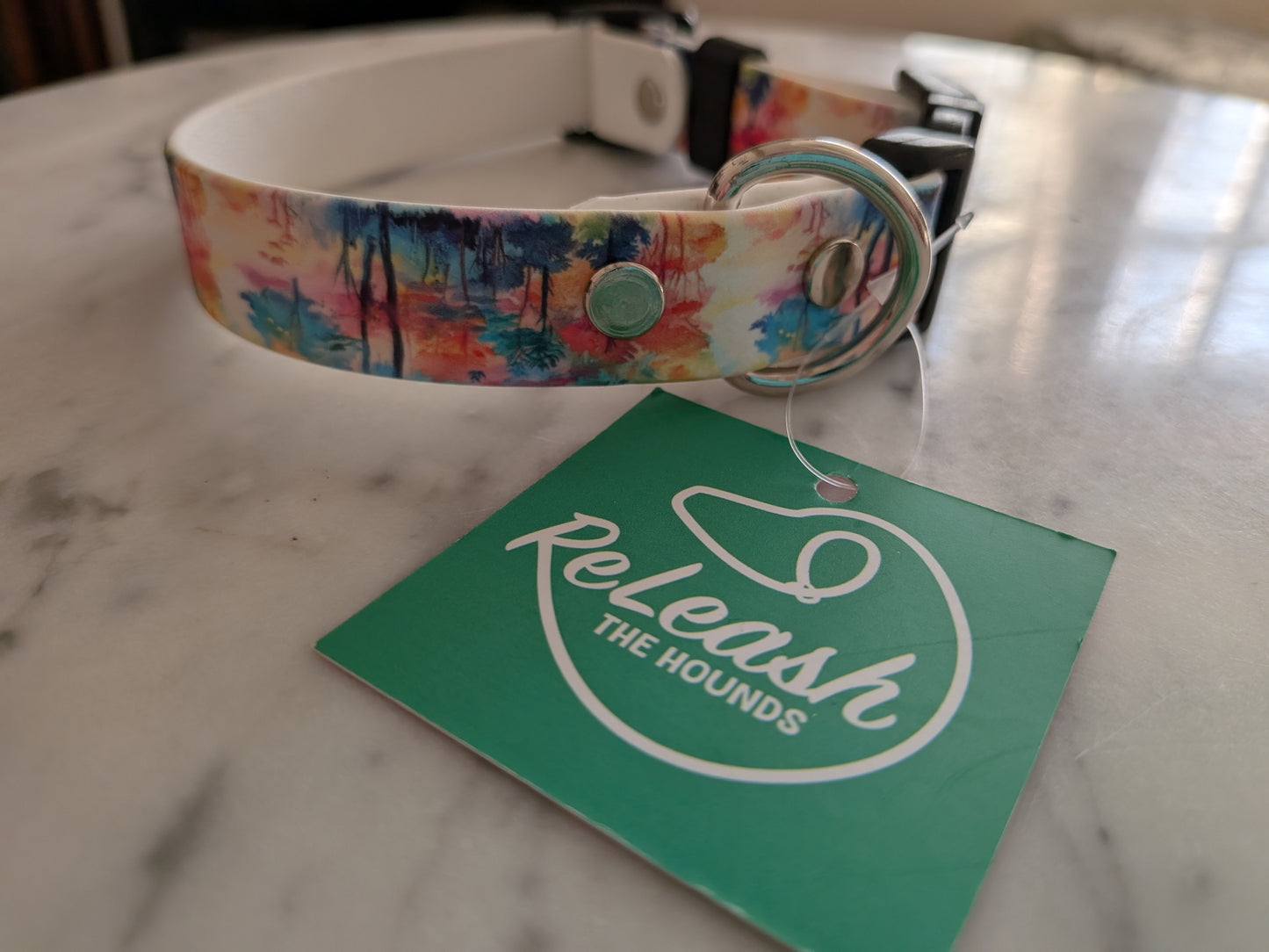 Pre-made Printed Biothane® 3/4th Collar - Watercolour Forest!
